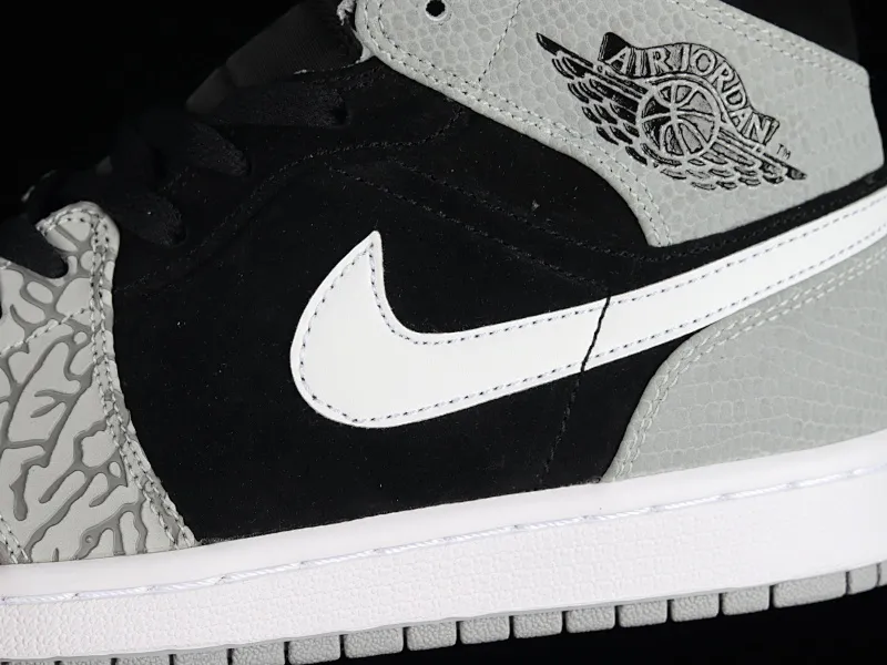All categories Air Jordan Jordan series basketball shoes Air Jordan 1 Mid Air Jordan 1 Mid "Elephant Toe" AJ1 Joe 1 black and gray crackle pattern DM1200-016